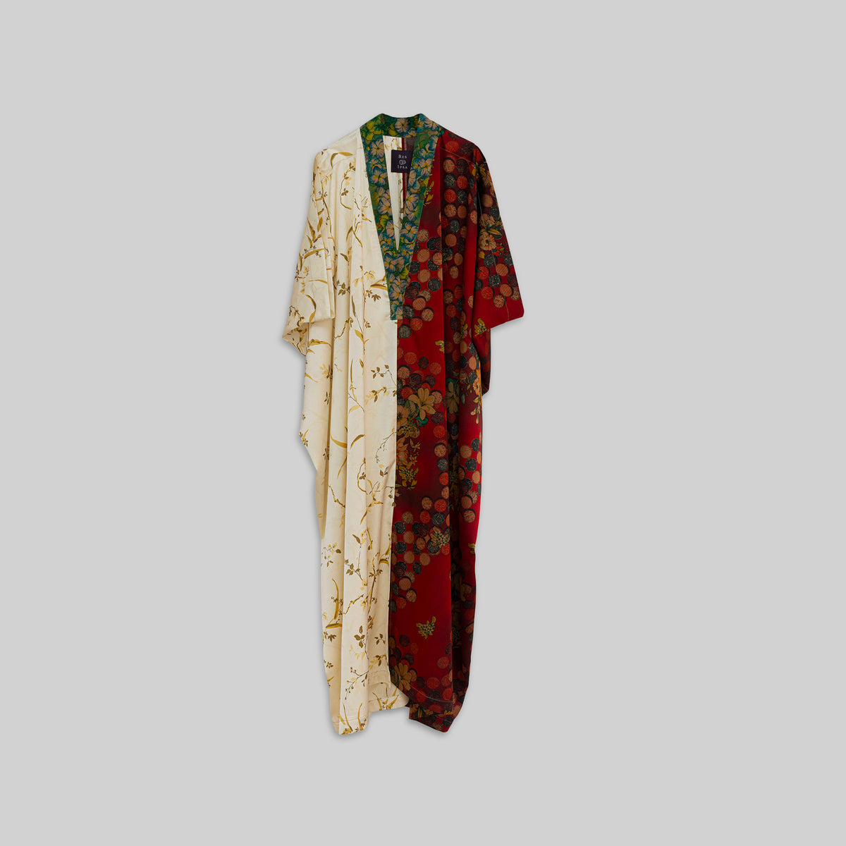 Silk Open Collar Kaftan
