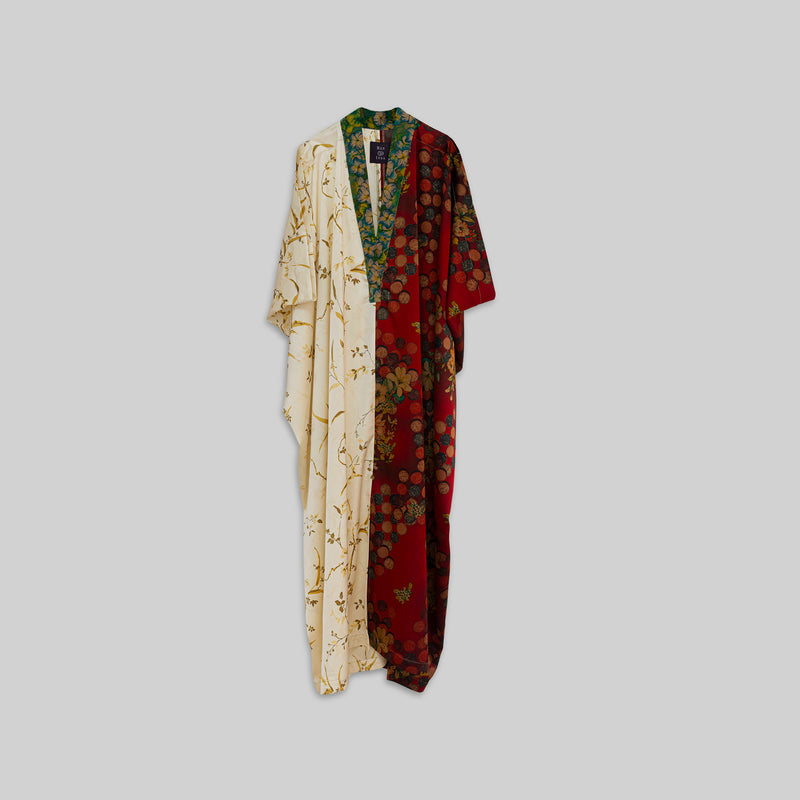 Silk Open Collar Kaftan