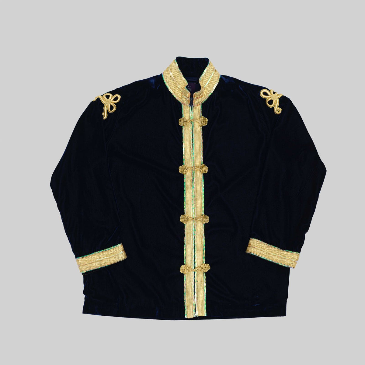 Kaftan en velours avec bordure dorée