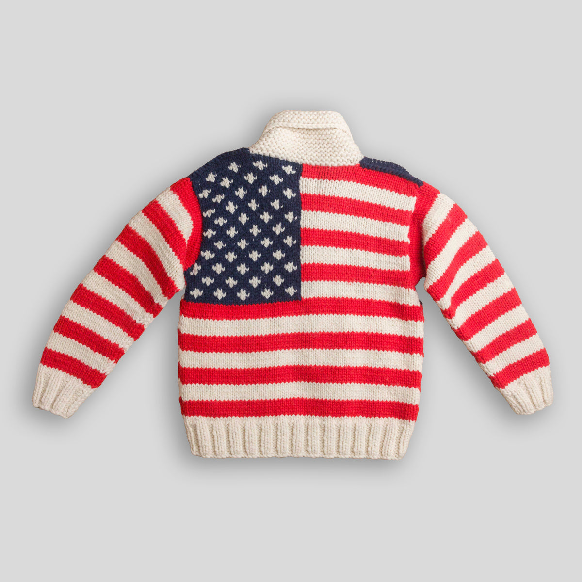 Pull Cowichan drapeau américain