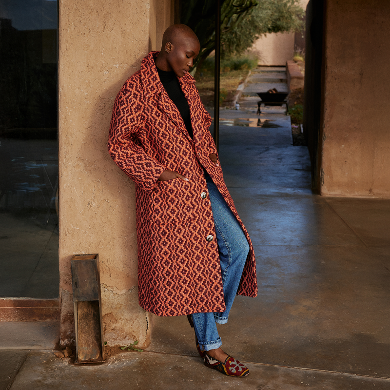 Manteau tissé à la main