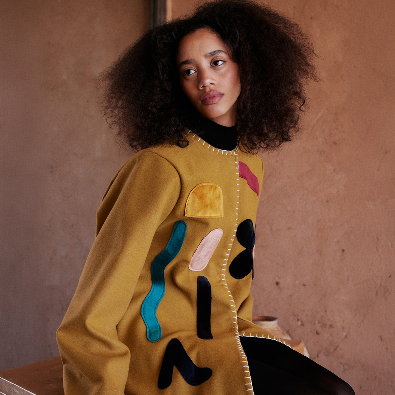 Wool Appliqué Coat