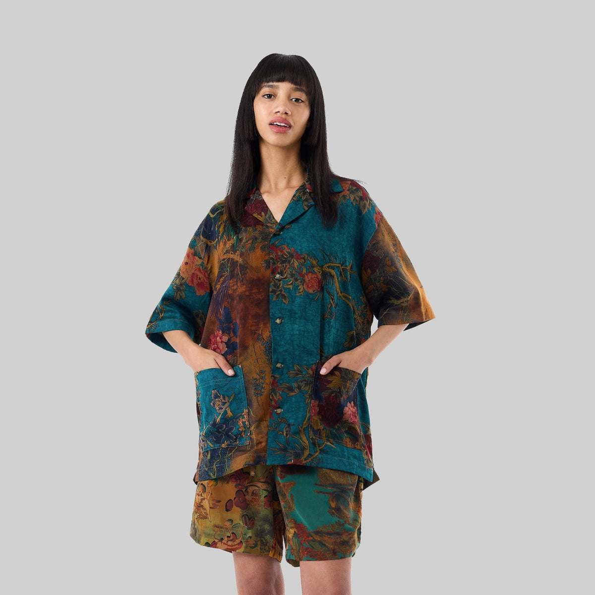 Silk Patchwork Camp Shirt