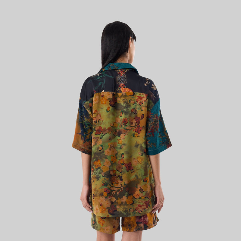 Silk Patchwork Camp Shirt
