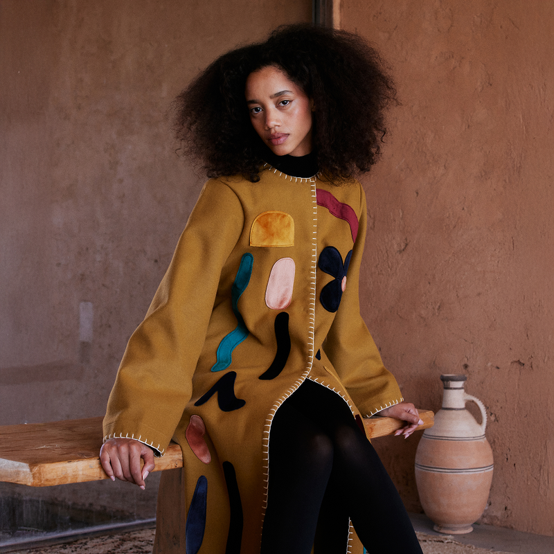 Wool Appliqué Coat